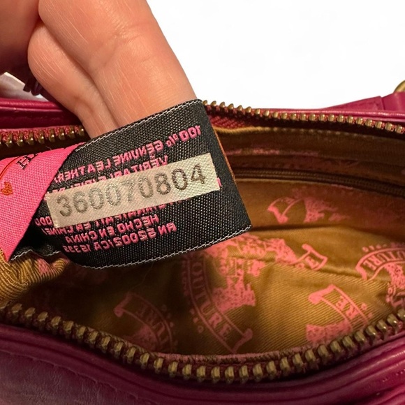 Juicy Couture Vintage Heart Chain Shoulder Bag/Baguette Pink/Purple Y2K Rare - Picture 3 of 11